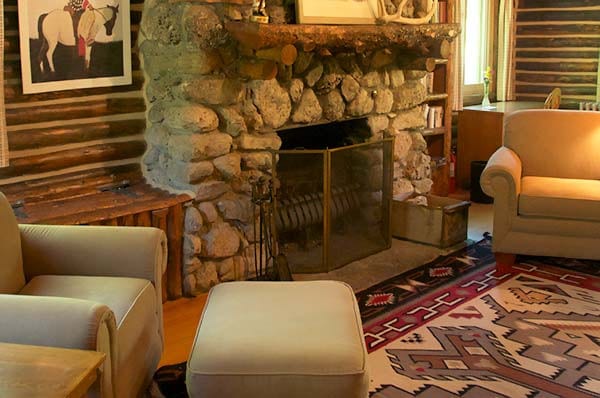 Moss Cabin fireplace